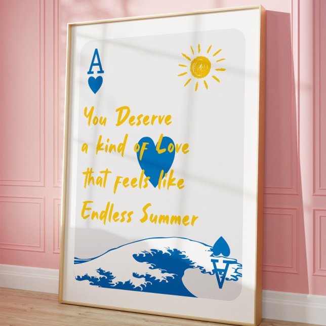 Endless Summer Quote Poster | Coastal Playing Card (Creator Uploaded)