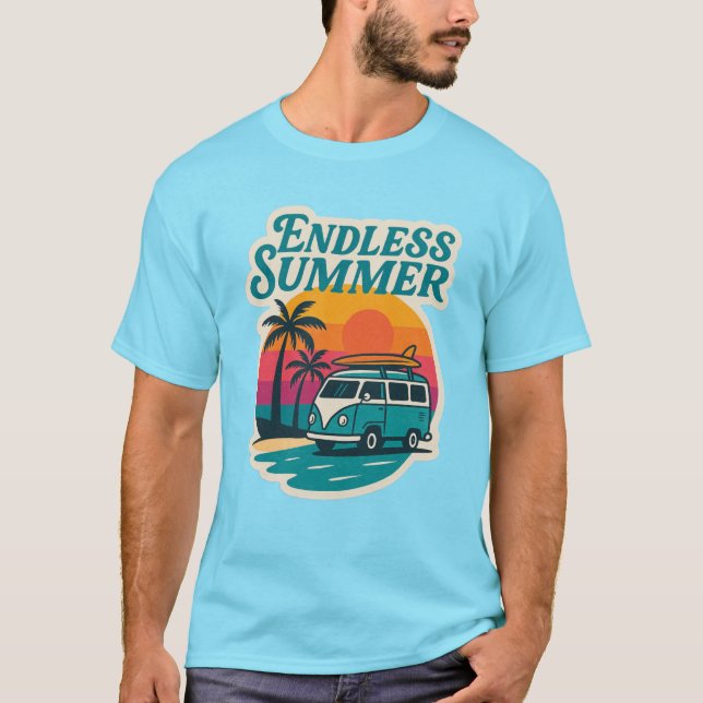 Endless Summer – Retro Surf Van Sunset T-Shirt (Front)