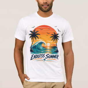 Endless Summer   Retro Tropical Sunset Beach T-Shirt