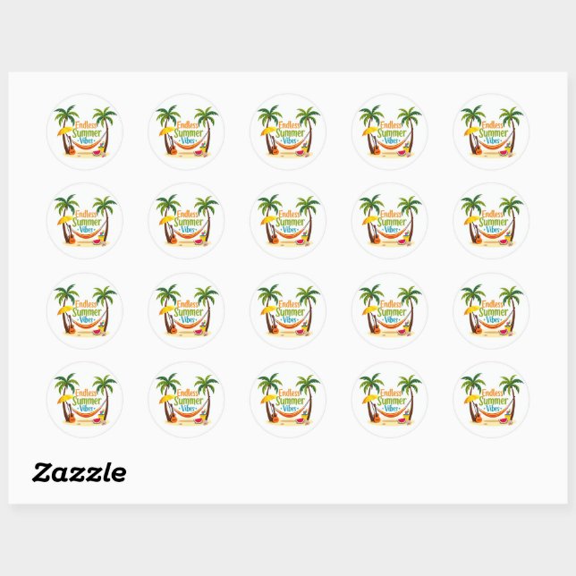 Endless Summer Vibes Bubble Text Sticker (Sheet)