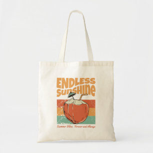 Endless Sunshine Coconut Retro Beach Tote Bag
