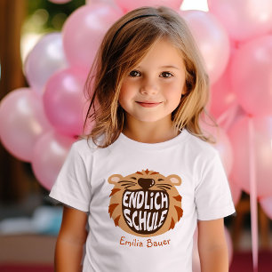 Endlich Schule Schulkind 1 Klasse Einschulung T-Shirt