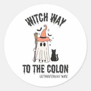 Endo Nurse Halloween Gastrointestinal Nurse Ghost Classic Round Sticker