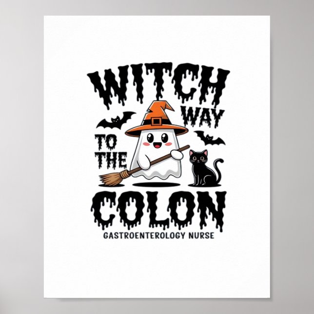 Endo Nurse Halloween Gastrointestinal Nurse Ghost  Poster (Front)
