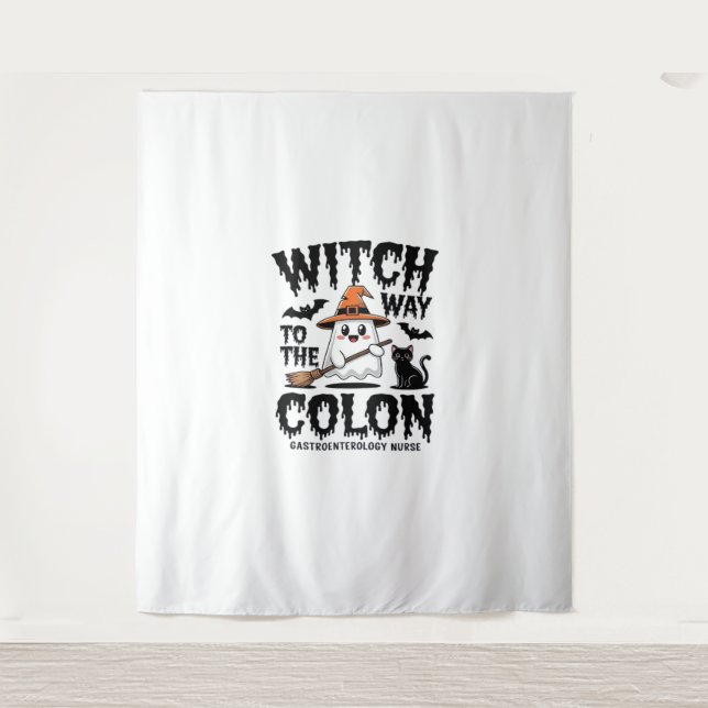 Endo Nurse Halloween Gastrointestinal Nurse Ghost  Tapestry (Front)