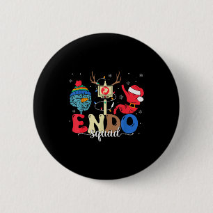 Endo Squad Nurse Stomach Santa Hat Endoscopy Tech 6 Cm Round Badge