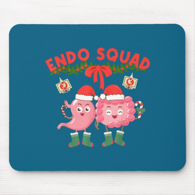 Endo Squad Nurse Stomach Santa Hat Endoscopy Tech  Mouse Mat (Front)