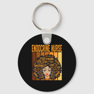 Endocrine Nurse Powerful Black History Month Black Key Ring