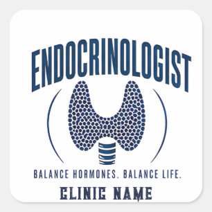 Endocrinologist Hormone Care Design Square Sticker