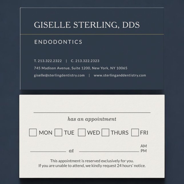 Endodontics Office Appointment Reminder Business Card (Creator Uploaded)