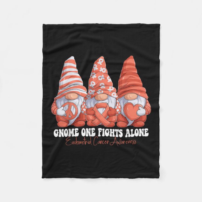 Endometrial Cancer Awareness Month Peach Ribbon Gn Fleece Blanket (Front)