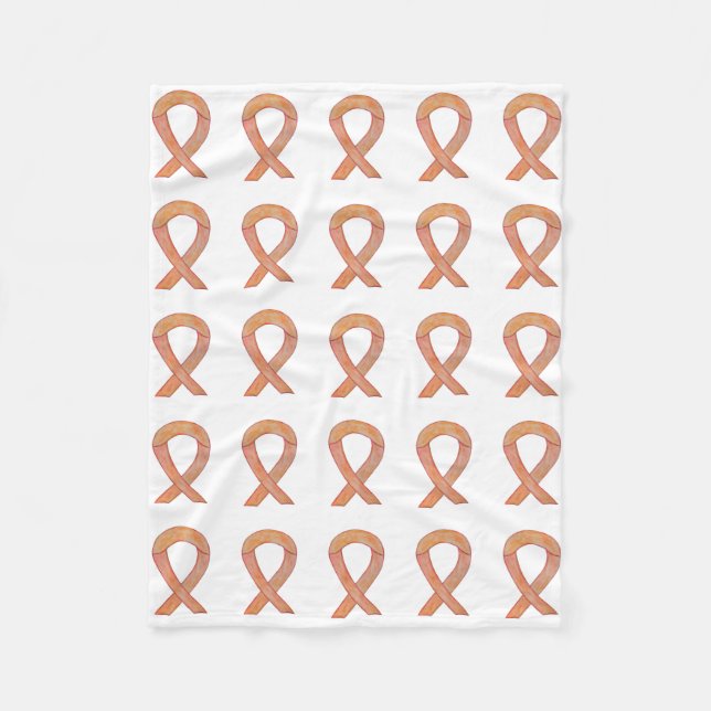 Endometrial Cancer Awareness Ribbon Fleece Blanket (Front)