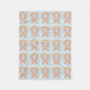 Endometrial Cancer Awareness Ribbon Fleece Blanket