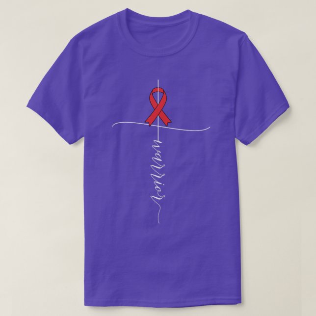 Endometrial Cancer Awareness Warrior Peach Ribbon  T-Shirt (Design Front)