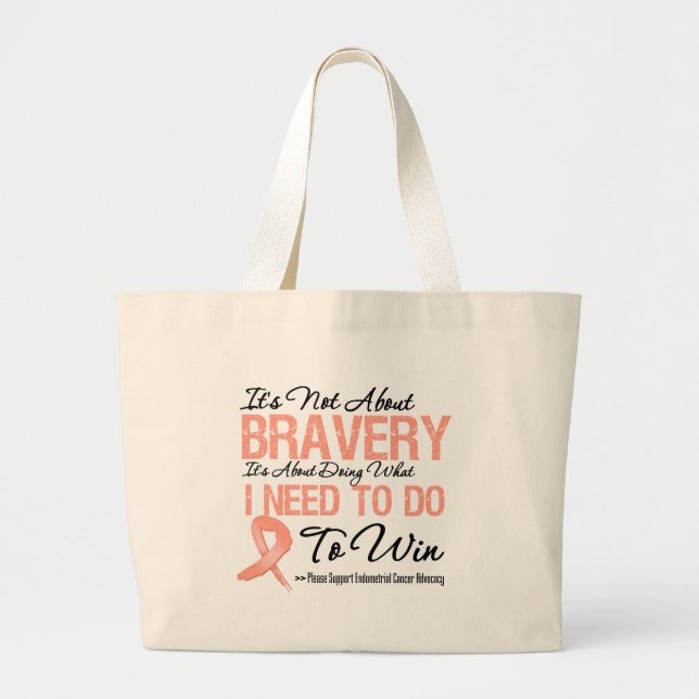 Endometrial Cancer Battle Large Tote Bag (Front)
