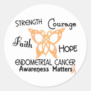 Endometrial Cancer Celtic Butterfly 3 Classic Round Sticker