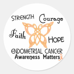 Endometrial Cancer Celtic Butterfly 3 Classic Round Sticker