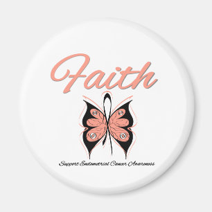 Endometrial Cancer Faith Butterfly Ribbon Magnet
