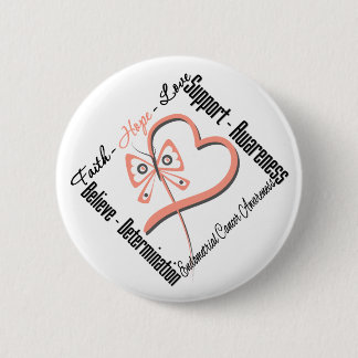 Endometrial Cancer Faith Hope Love Butterfly 6 Cm Round Badge