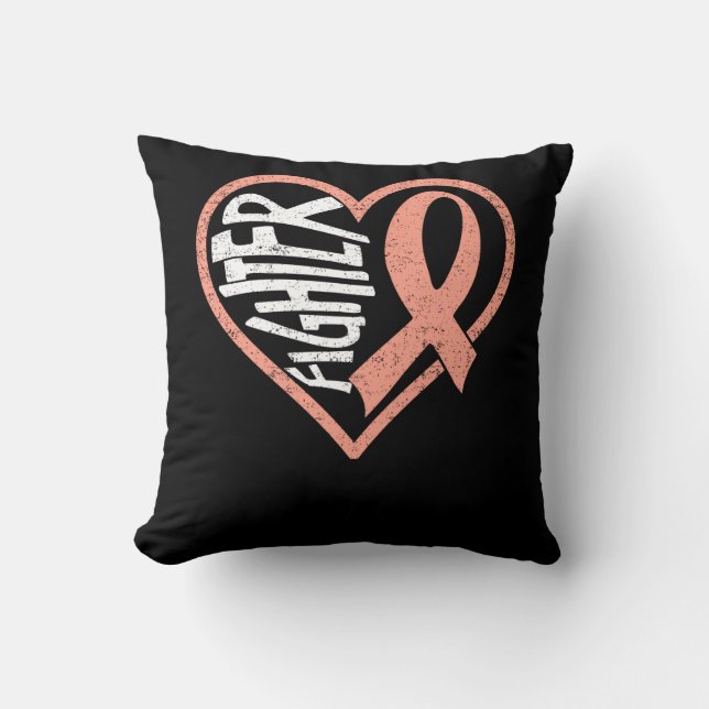 Endometrial Cancer Fighter Peach Uterine Cancer Aw Cushion (Front)