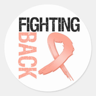 Endometrial Cancer Fighting Back Classic Round Sticker