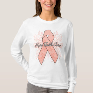 Endometrial Cancer Flourish Hope Faith Cure T-Shirt