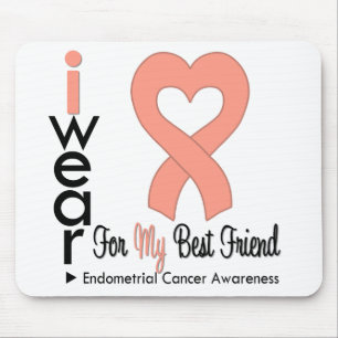 Endometrial Cancer Heart Ribbon BEST FRIEND Mouse Mat