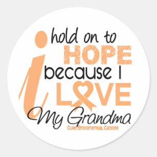 Endometrial Cancer Hold On To Hope For My Grandma Classic Round Sticker