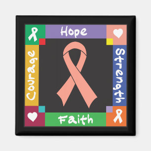 Endometrial Cancer Hope Strength Faith Magnet