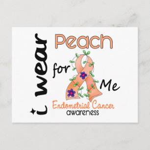 Endometrial Cancer I Wear Peach For Me 43 Postcard