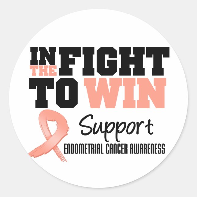 Endometrial Cancer In The Fight To Win Classic Round Sticker (Front)