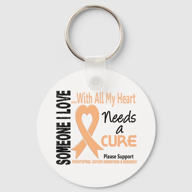 Endometrial Cancer Needs A Cure 3 Key Ring (Front)