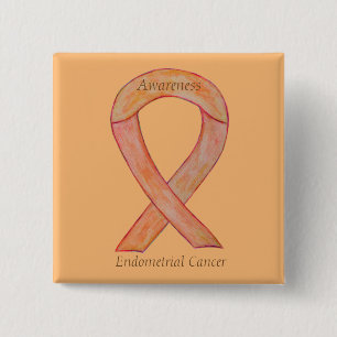 Endometrial Cancer Peach Awareness Ribbon Pins