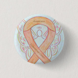 Endometrial Cancer Peach Awareness Ribbon Pins