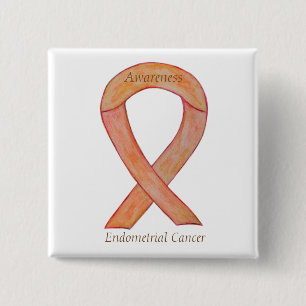 Endometrial Cancer Peach Awareness Ribbon Pins