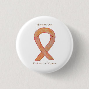 Endometrial Cancer Peach Awareness Ribbon Pins