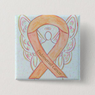 Endometrial Cancer Peach Awareness Ribbon Pins