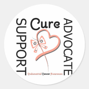 Endometrial Cancer Support Advocate Cure Classic Round Sticker