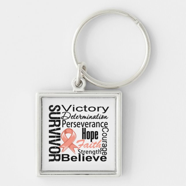Endometrial Cancer Survivor Collage Key Ring (Front)
