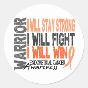 Endometrial Cancer Warrior Classic Round Sticker