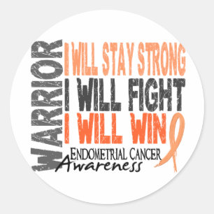 Endometrial Cancer Warrior Classic Round Sticker