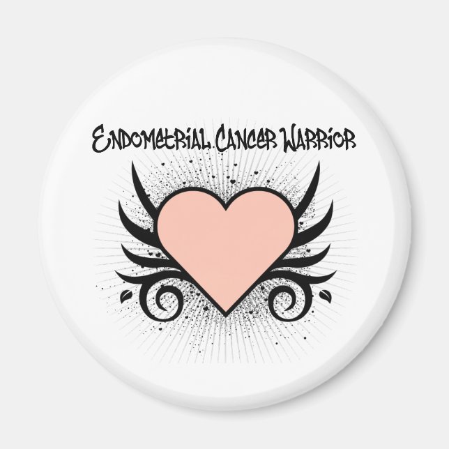 Endometrial Cancer Warrior Heart Magnet (Front)