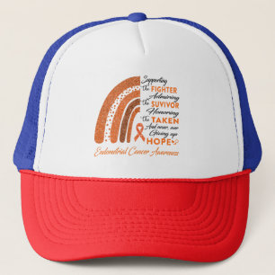Endometrial Cancer Warrior Supporting Fighter Trucker Hat