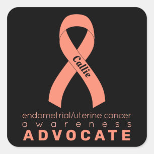 Endometrial/Uterine Cancer Advocate Black Square Sticker