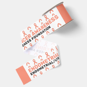 Endometrial/Uterine Cancer Awareness Pattern Grosgrain Ribbon