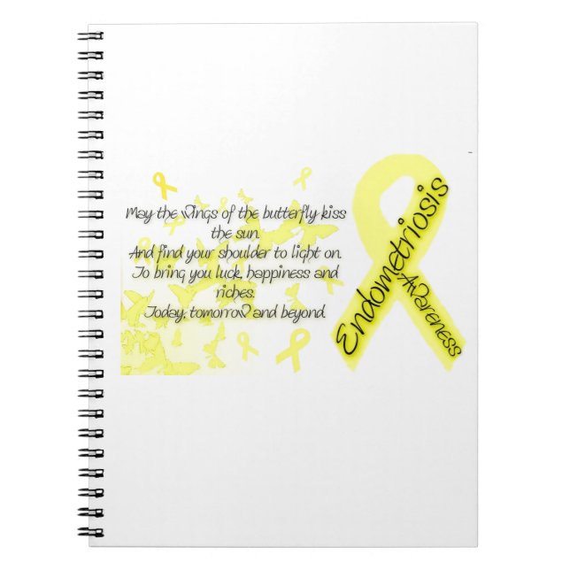 Endometriosis awareness Butterfly Quote Notebook (Front)