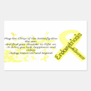 Endometriosis awareness Butterfly Quote Rectangular Sticker