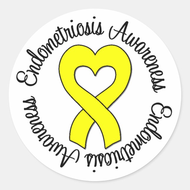Endometriosis Awareness Classic Round Sticker (Front)