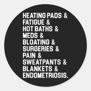 Endometriosis Awareness Gift Heating Pads Pain Ade Classic Round Sticker