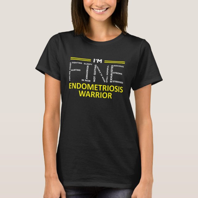 Endometriosis Awareness Im fine Yellow Ribbon T-Shirt (Front)